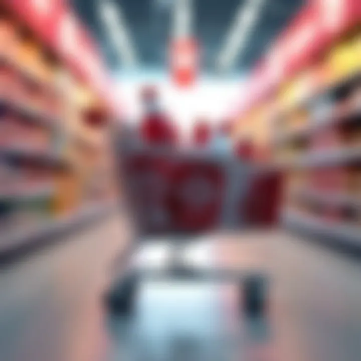 Shopping cart filled with Target products