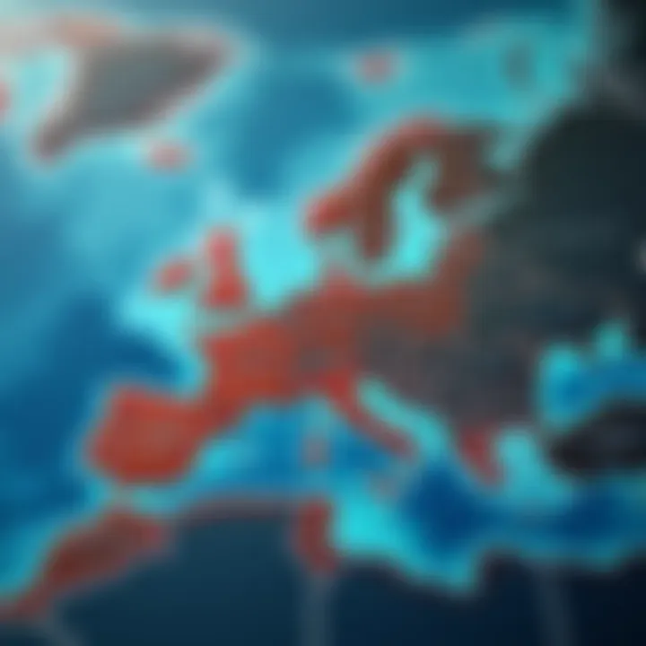 Map highlighting key geopolitical factors affecting European gas supplies